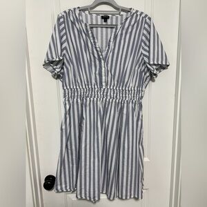 Torrid Blue and White Striped Midi Dress